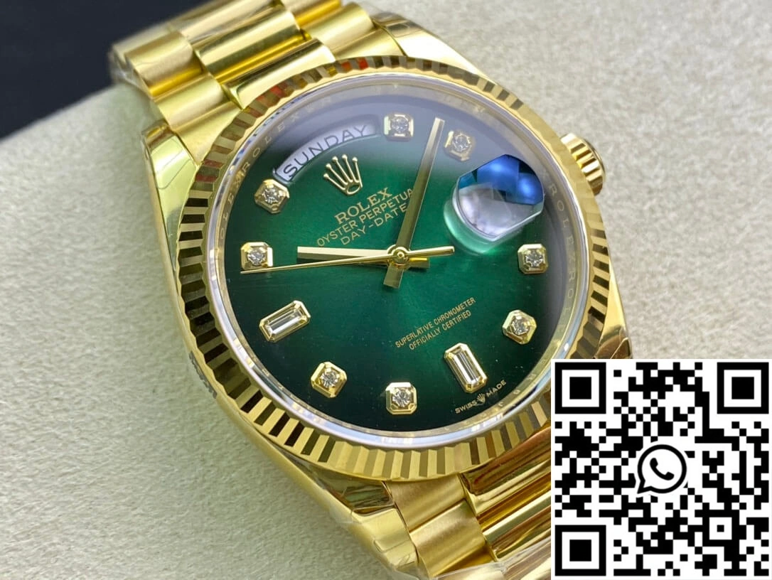 Rolex Day-Date M128238-0069 Yellow Gold EW Factory Gradual Green Dial