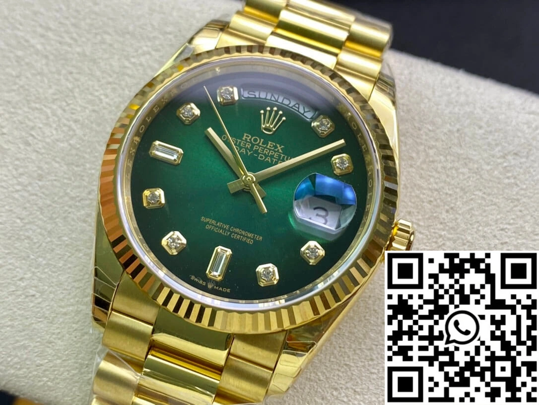Rolex Day-Date M128238-0069 Yellow Gold EW Factory Gradual Green Dial