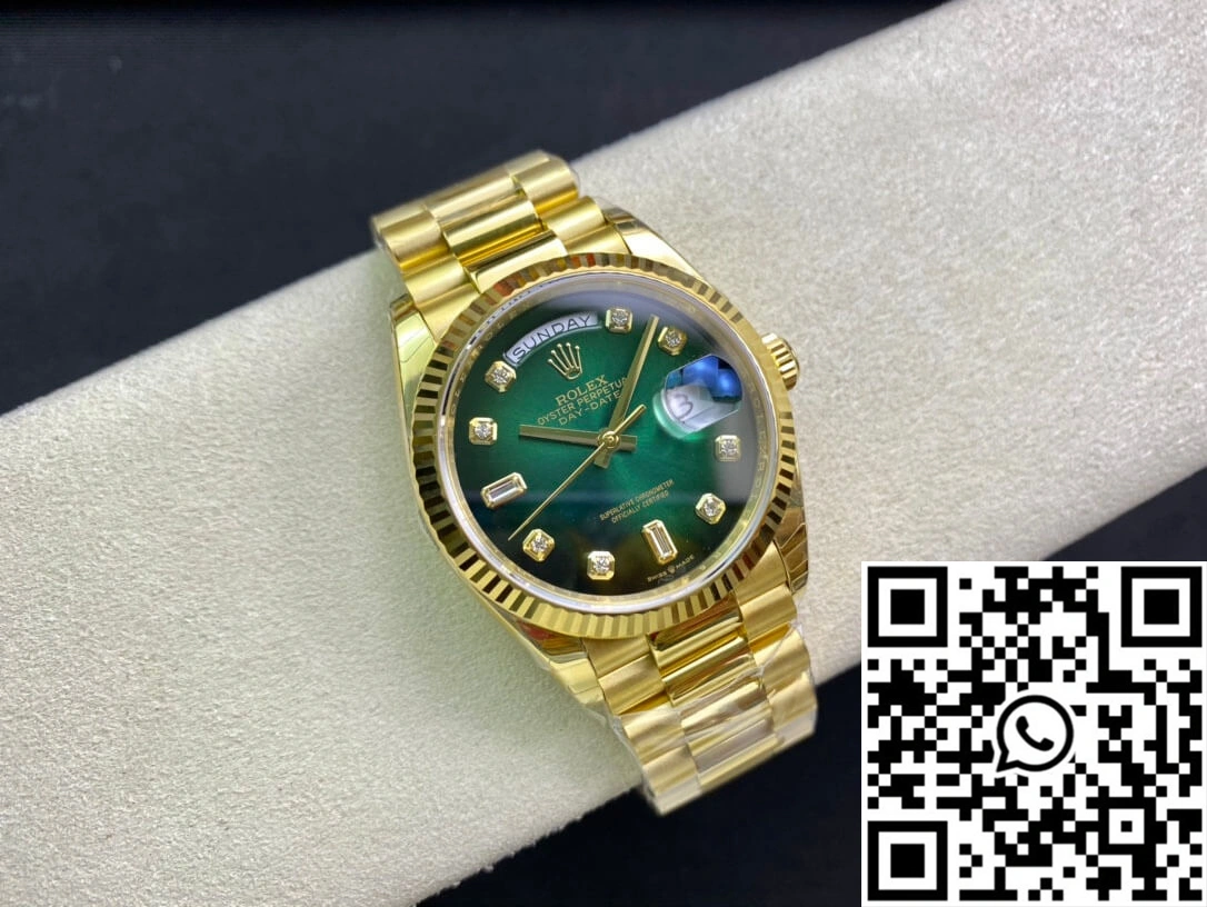 Rolex Day-Date M128238-0069 Yellow Gold EW Factory Gradual Green Dial