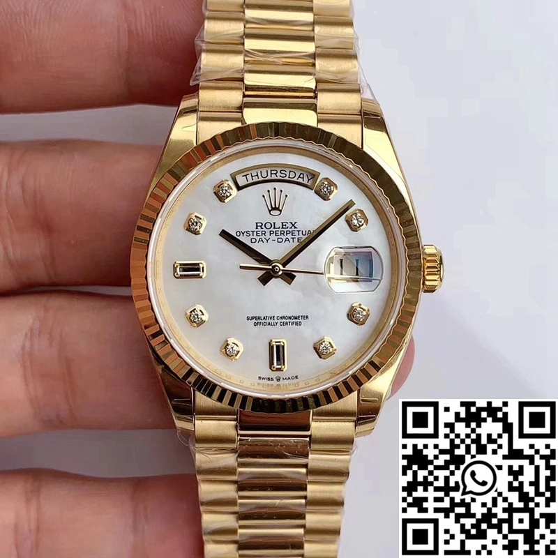 Rolex Day-Date M128238 EW Factory White Dial Diamond Time Scale