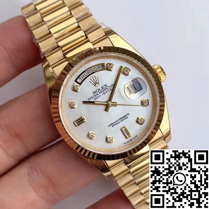 Rolex Day-Date M128238 EW Factory White Dial Diamond Time Scale