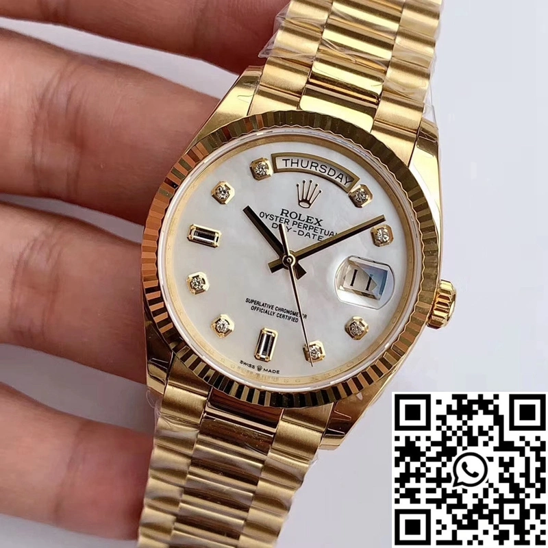 Rolex Day-Date M128238 EW Factory White Dial Diamond Time Scale