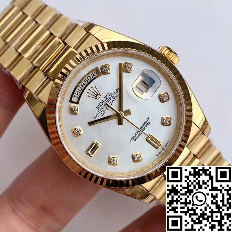 Rolex Day-Date M128238 EW Factory White Dial Diamond Time Scale