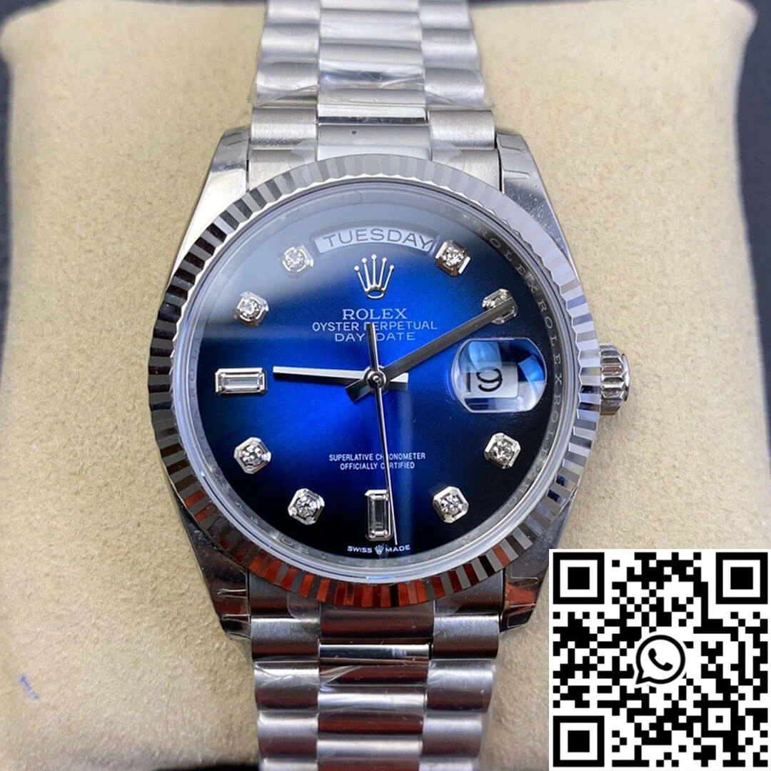 Rolex Day-Date M128239-0023 EW Factory Diamond Gradient Blue Dial