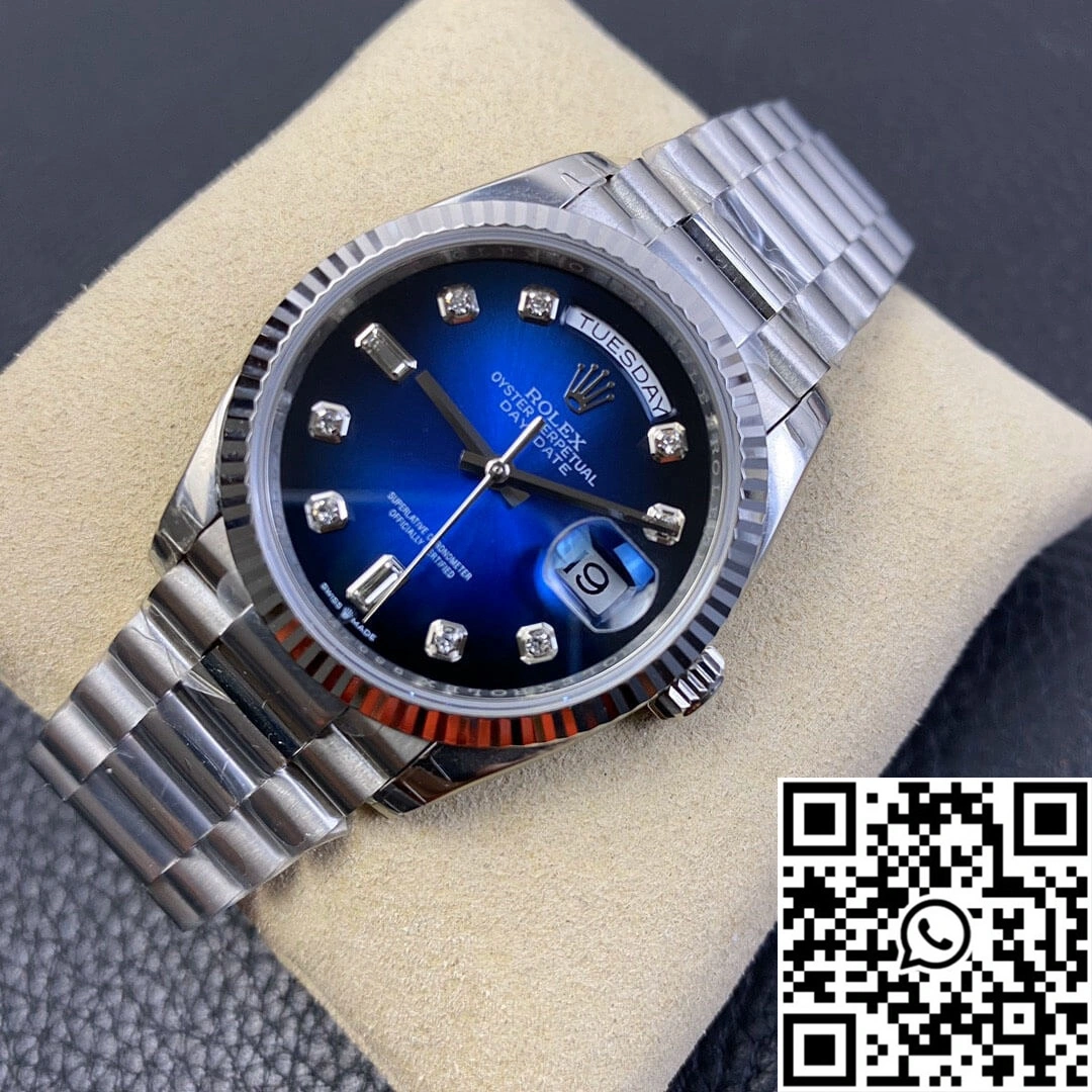 Rolex Day-Date M128239-0023 EW Factory Diamond Gradient Blue Dial