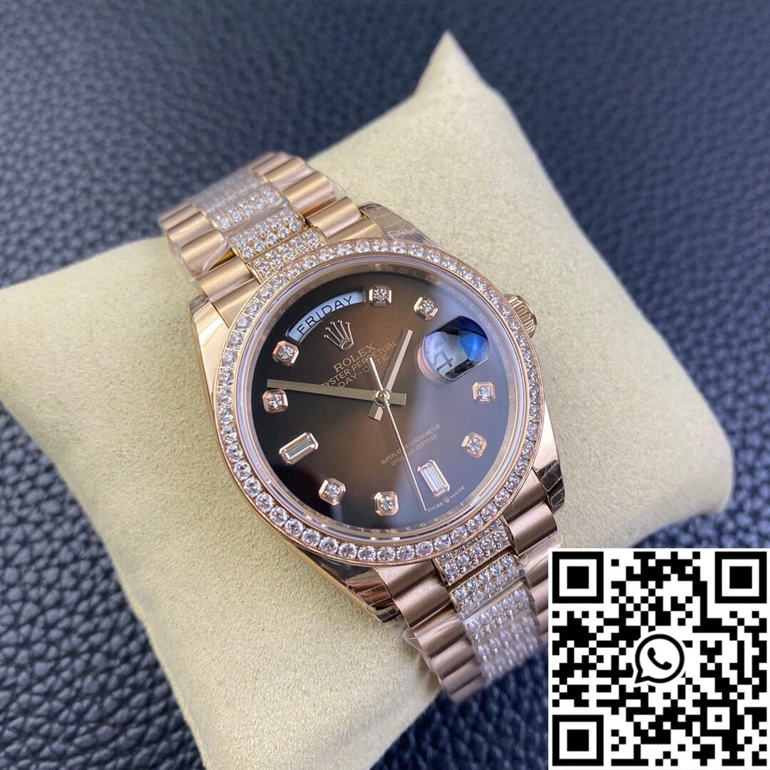 Rolex Day Date M128345rbr-0041 EW Factory Diamond Strap