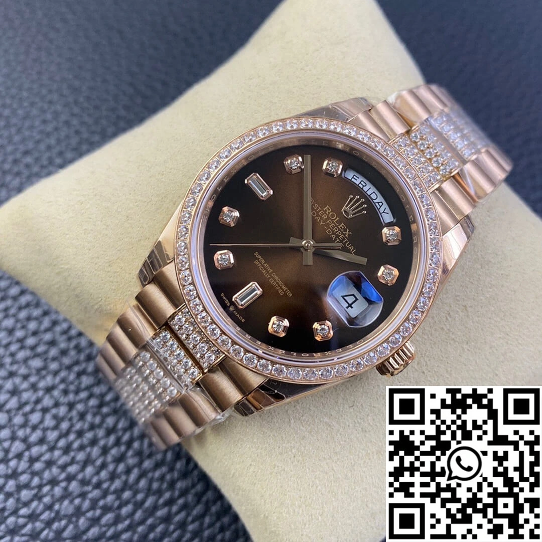 Rolex Day Date M128345rbr-0041 EW Factory Diamond Strap