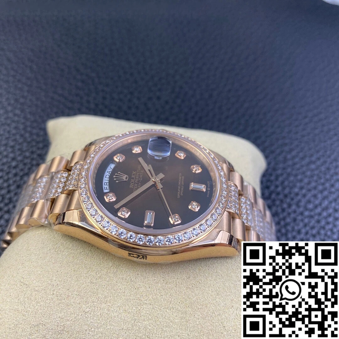 Rolex Day Date M128345rbr-0041 EW Factory Diamond Strap