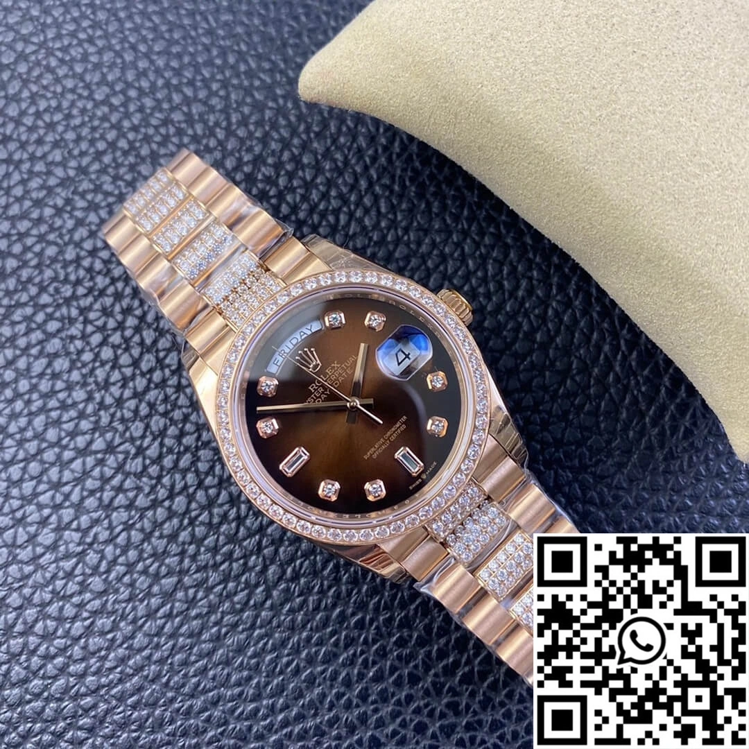 Rolex Day Date M128345rbr-0041 EW Factory Diamond Strap