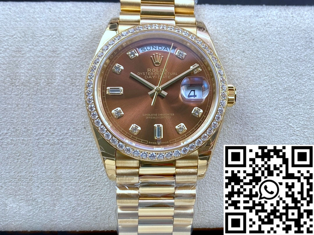 Rolex Day Date M128348RBR-0005 EW Factory Brown Dial