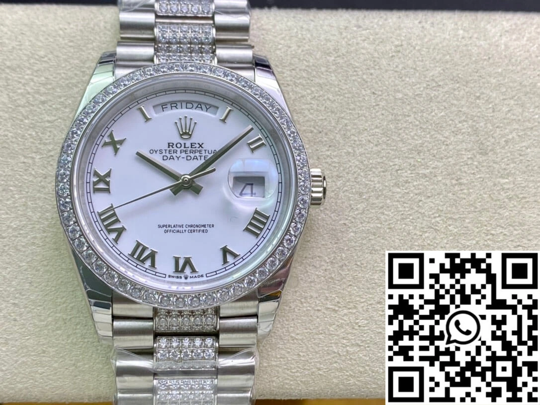 Rolex Day Date M128349RBR-0026 EW Factory Diamond-Set Bezel