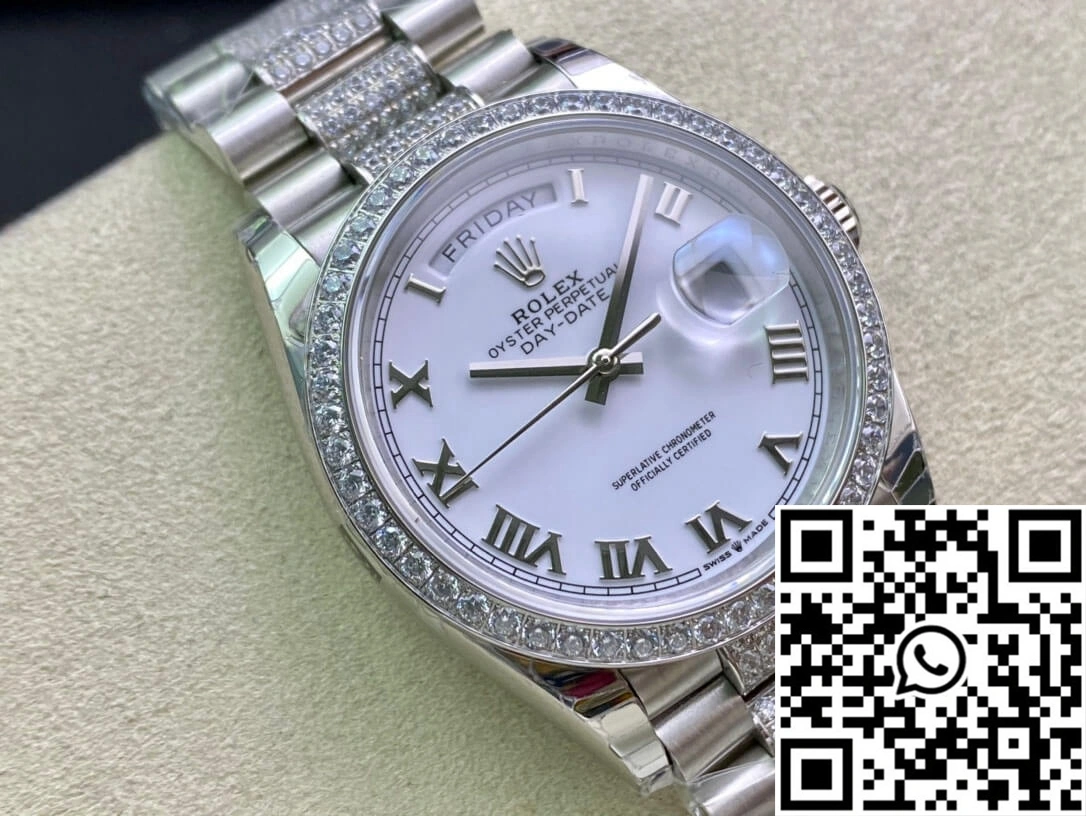 Rolex Day Date M128349RBR-0026 EW Factory Diamond-Set Bezel