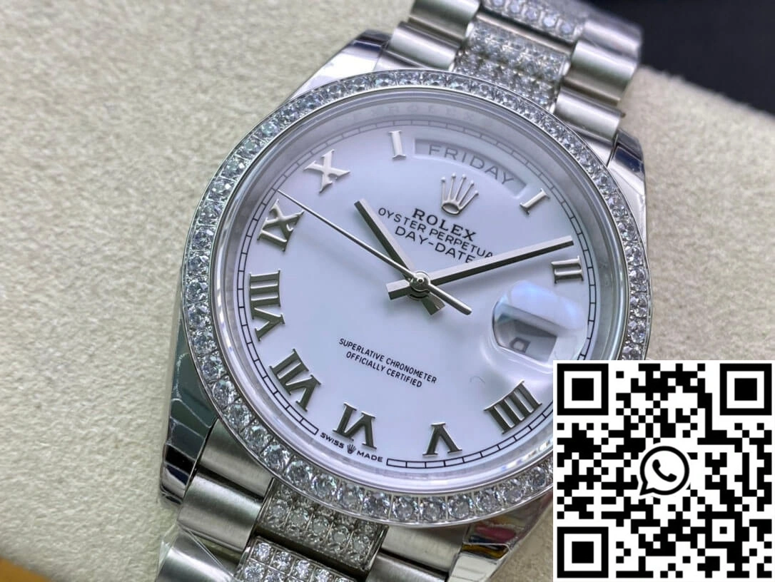 Rolex Day Date M128349RBR-0026 EW Factory Diamond-Set Bezel