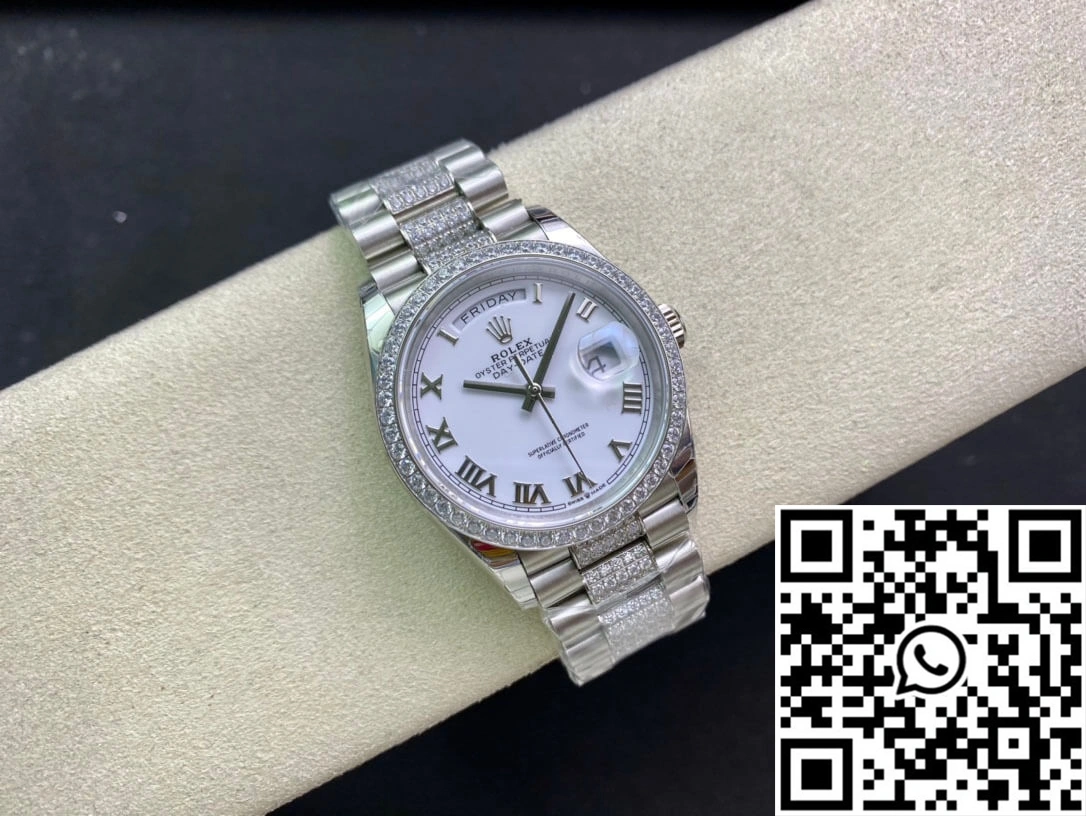 Rolex Day Date M128349RBR-0026 EW Factory Diamond-Set Bezel