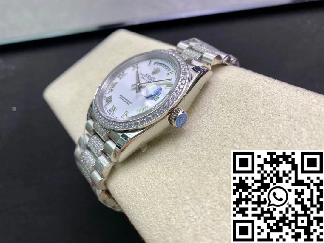 Rolex Day Date M128349RBR-0026 EW Factory Diamond-Set Bezel