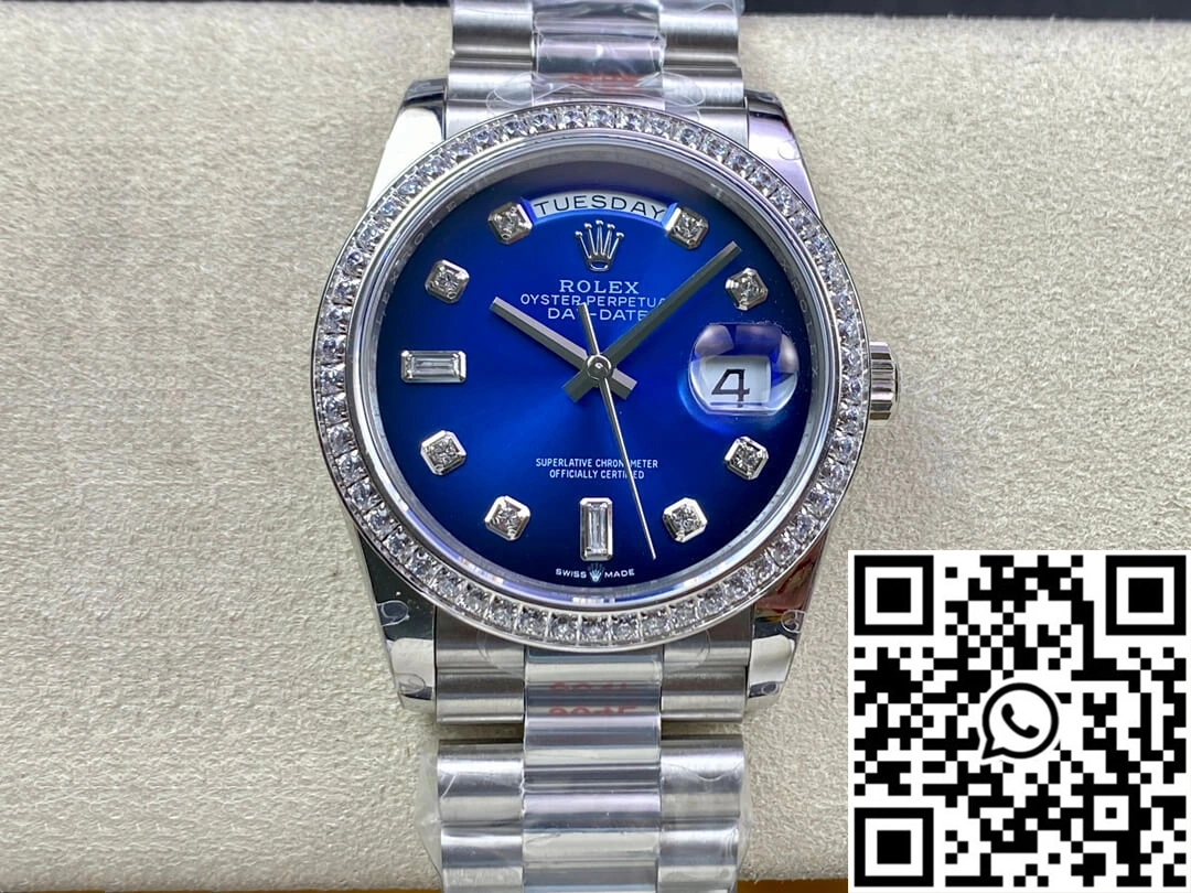 Rolex Day Date M128396TBR-0008 36MM GM Factory Diamond Blue Dial