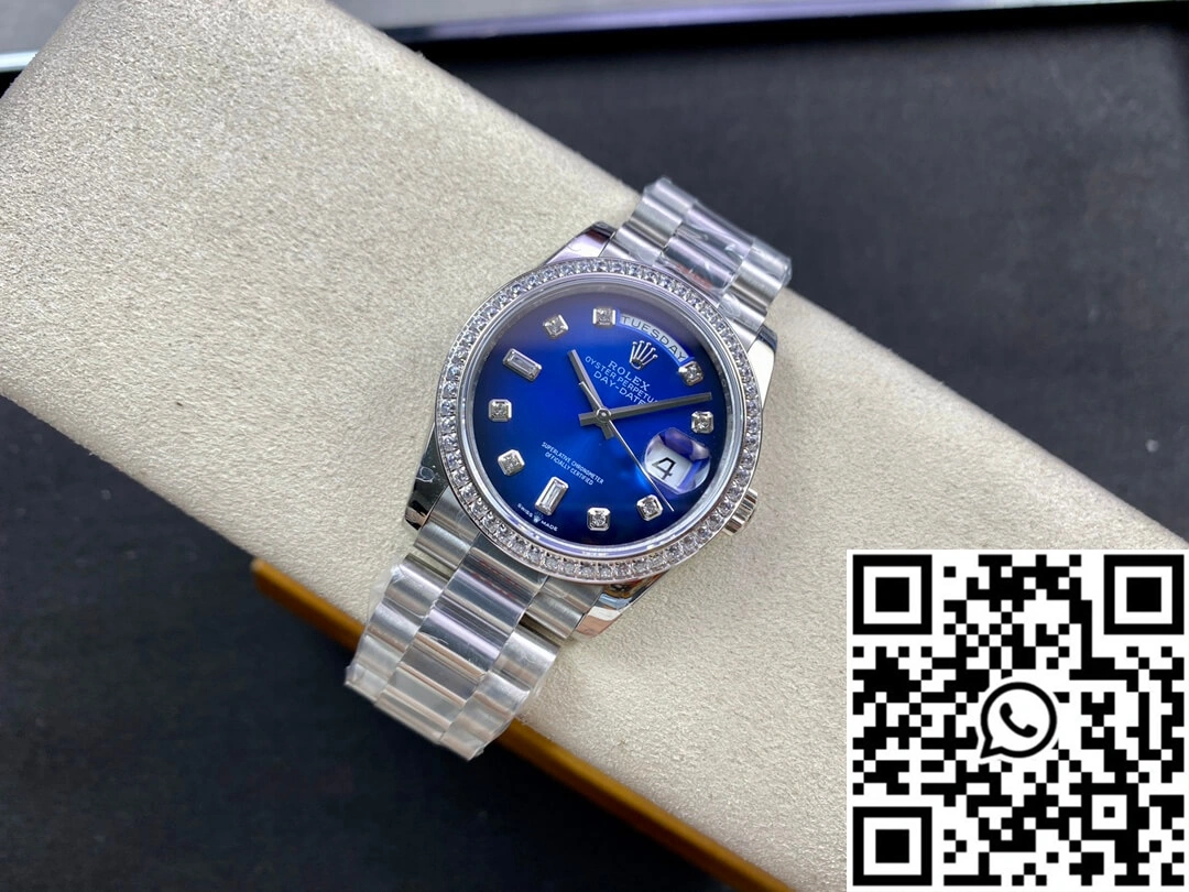 Rolex Day Date M128396TBR-0008 36MM GM Factory Diamond Blue Dial