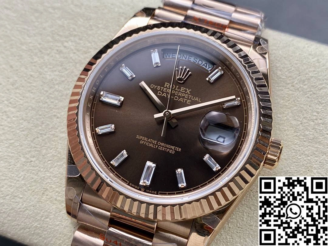 Rolex Day Date M228235-0003 QF Factory v5 Tungsten Steel Chocalate Dial