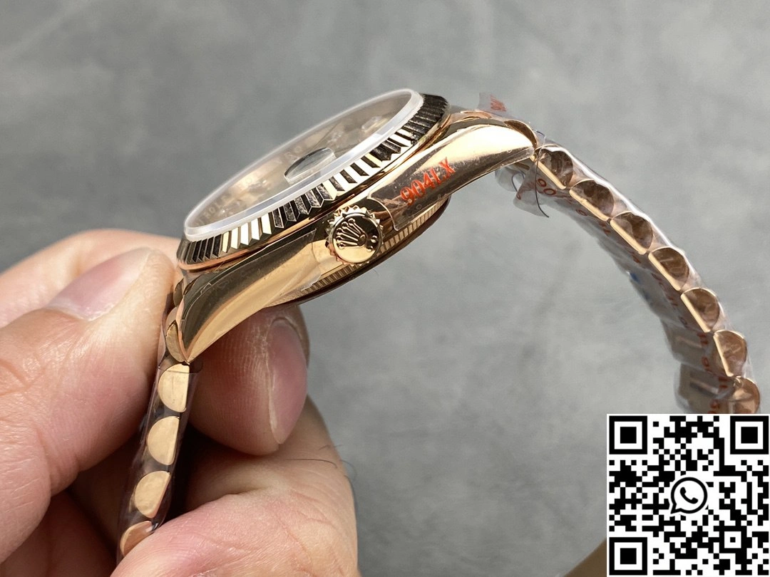 Rolex Day Date M228235-0004 QF Factory v5 Tungsten Steel Rose Gold Silver Dial