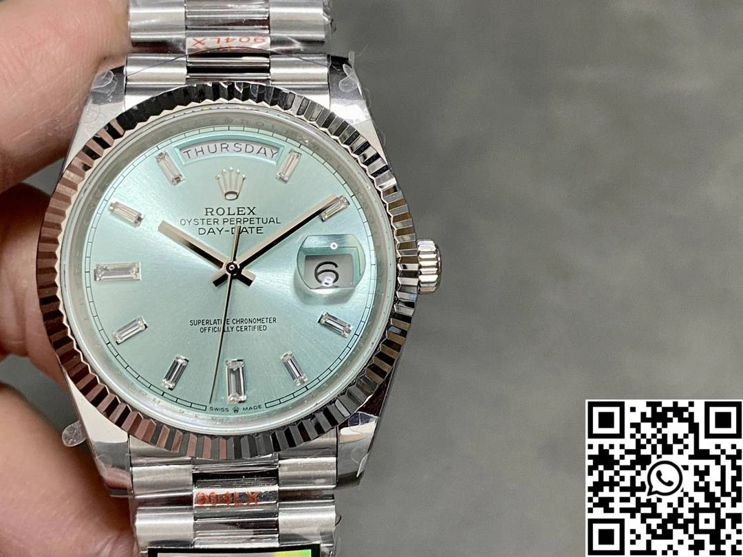 Rolex Day Date M228236-0006 QF Factory v5 Tungsten Steel Blue Dial
