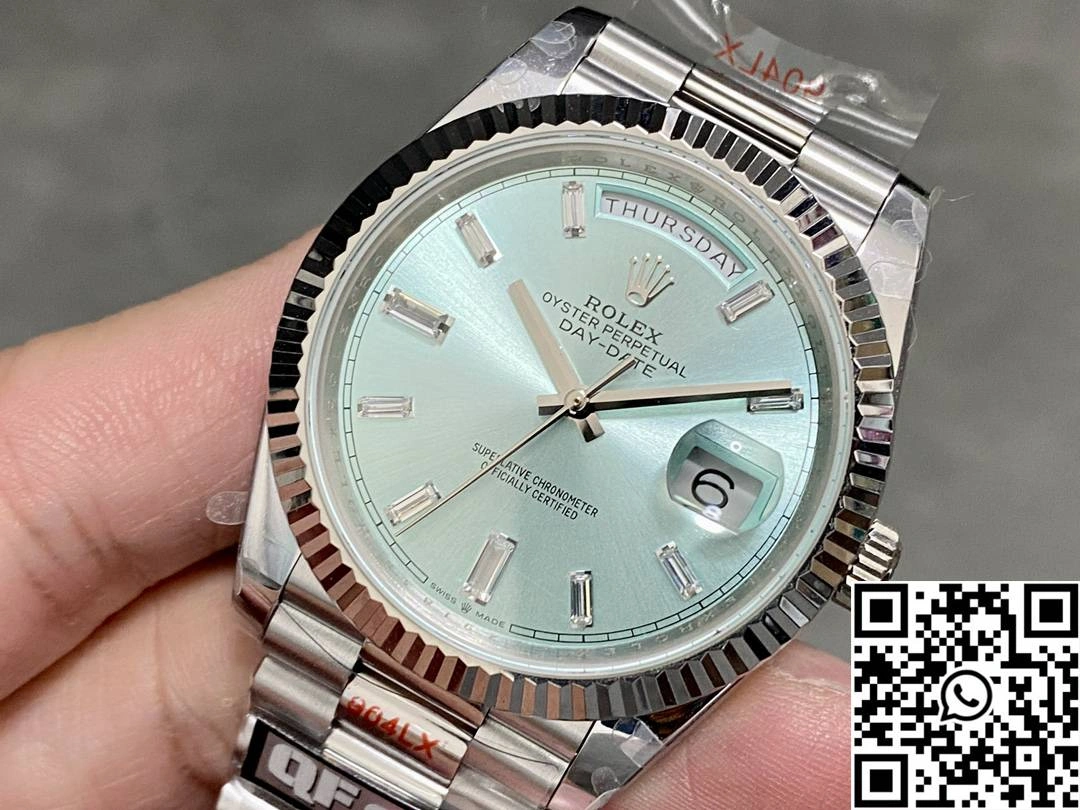 Rolex Day Date M228236-0006 QF Factory v5 Tungsten Steel Blue Dial
