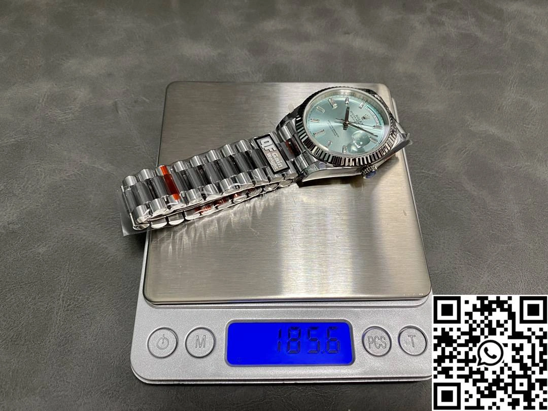 Rolex Day Date M228236-0006 QF Factory v5 Tungsten Steel Blue Dial