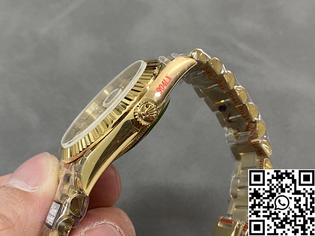 Rolex Day Date M228238-0005 QF Factory v5 Tungsten Steel Gold Dial Diamond Hourmarker