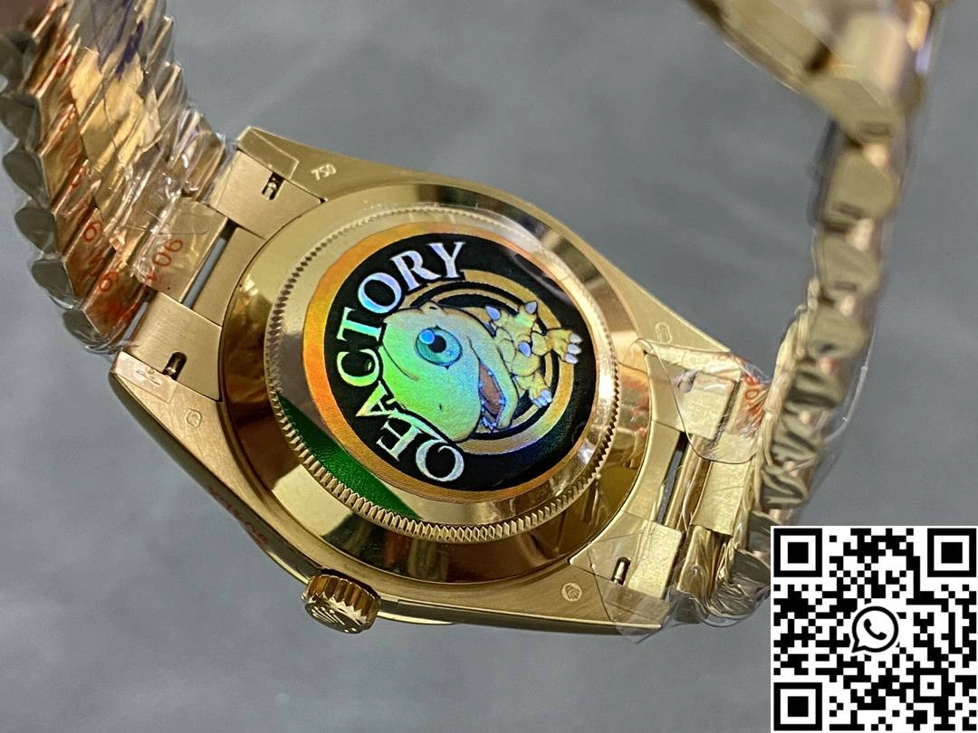Rolex Day Date M228238-0005 QF Factory v5 Tungsten Steel Gold Dial Diamond Hourmarker