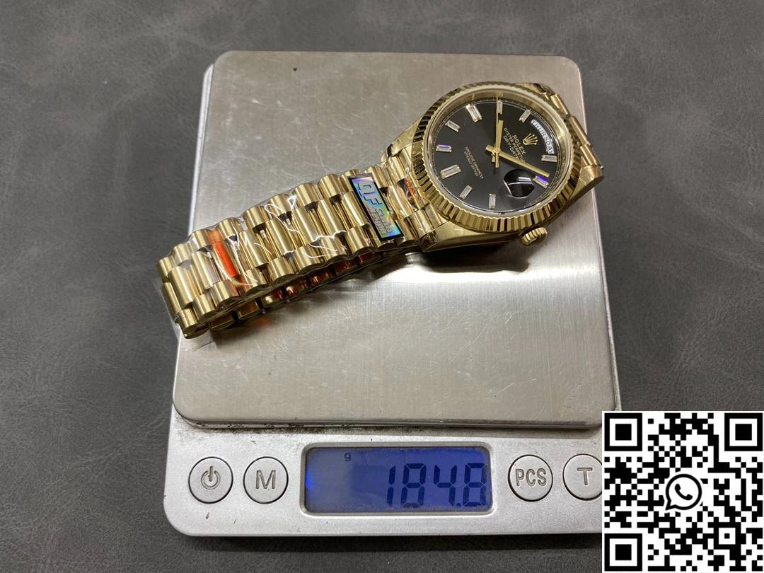 Rolex Day Date M228238-0059 QF Factory v5 Tungsten Steel Black Dial Diamond Hourmarker