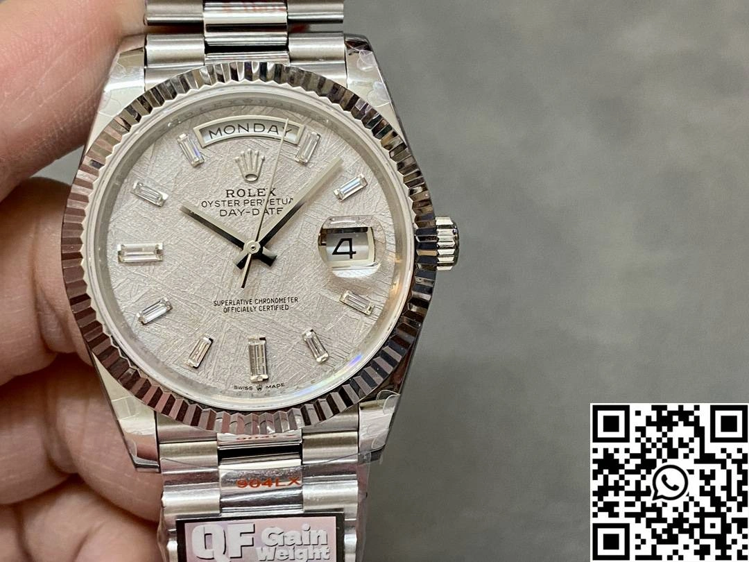 Rolex Day Date M228239-0055 QF Factory v5 Tungsten Steel Meteorite Dial Diamond Hourmarker