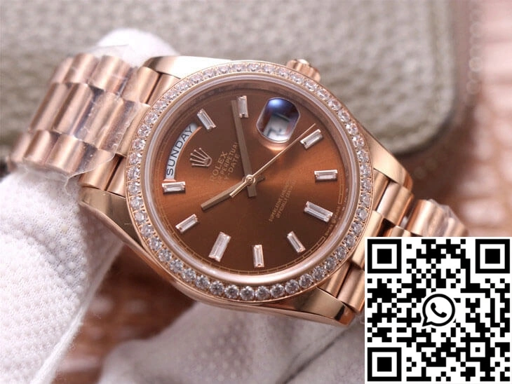 Rolex Day-Date M228345RBR-0006 EW Factory Diamond Chocolate Color Dial