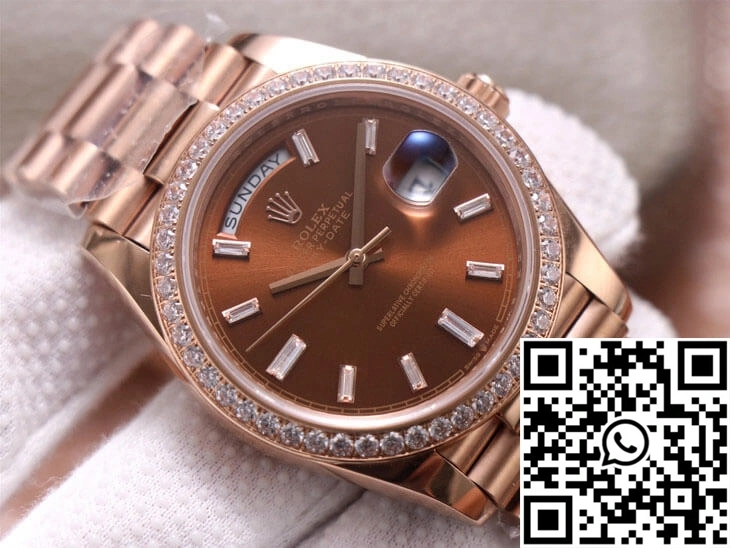 Rolex Day-Date M228345RBR-0006 EW Factory Diamond Chocolate Color Dial