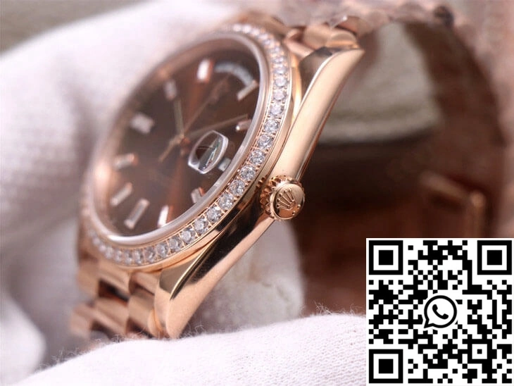 Rolex Day-Date M228345RBR-0006 EW Factory Diamond Chocolate Color Dial