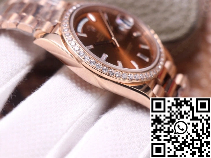 Rolex Day-Date M228345RBR-0006 EW Factory Diamond Chocolate Color Dial