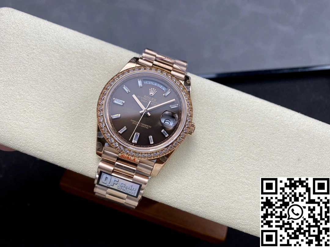 Rolex Day Date M228345rbr-0006 QF Factory v5 Tungsten Steel Chocalate Dial