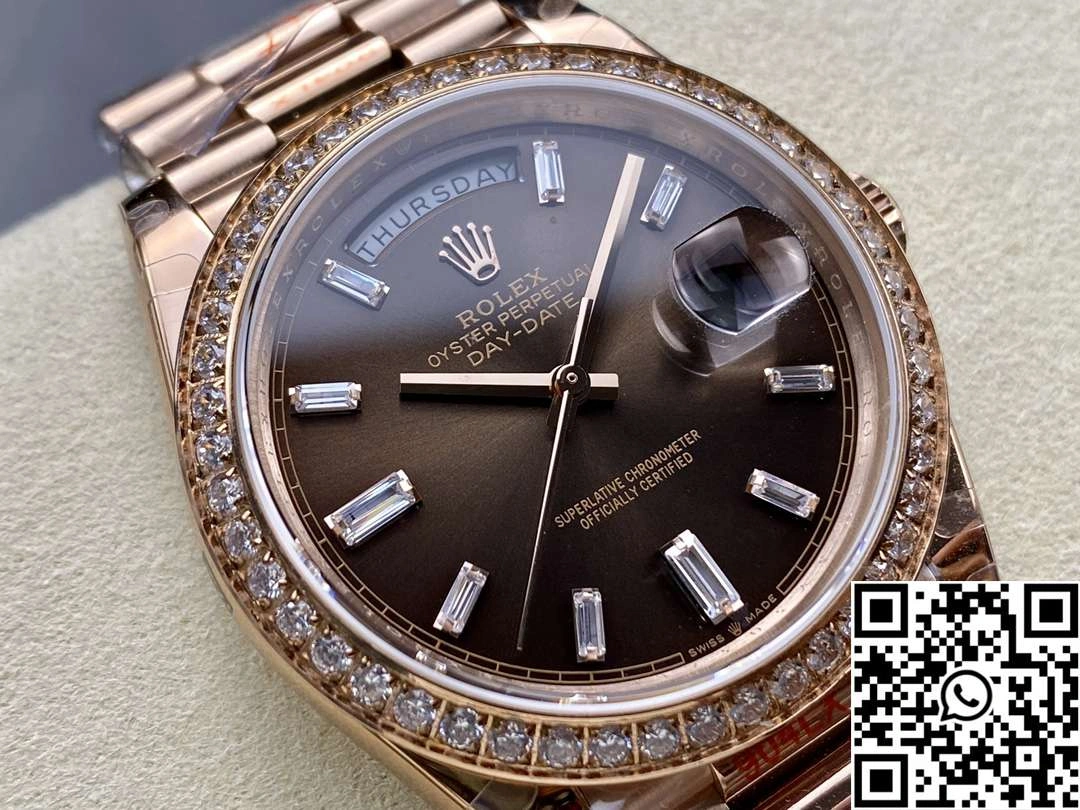 Rolex Day Date M228345rbr-0006 QF Factory v5 Tungsten Steel Chocalate Dial