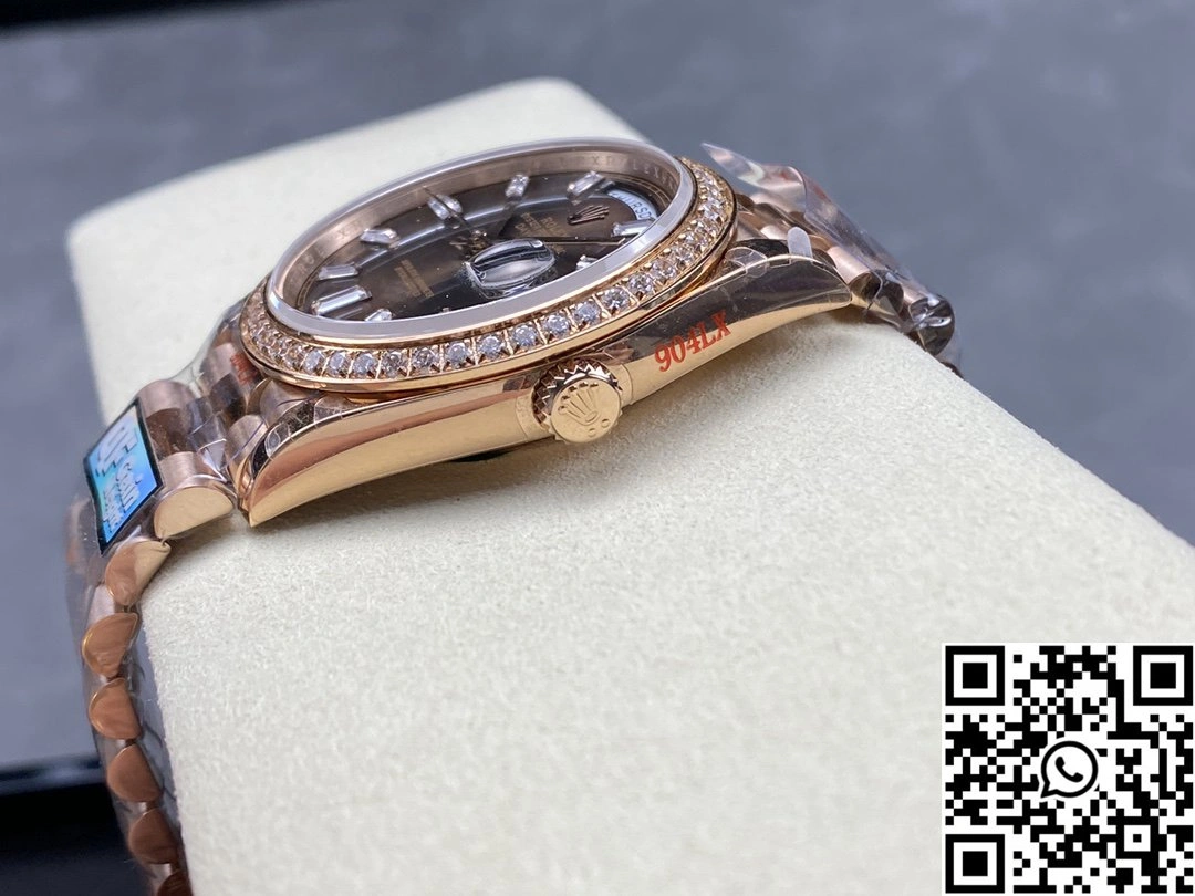 Rolex Day Date M228345rbr-0006 QF Factory v5 Tungsten Steel Chocalate Dial