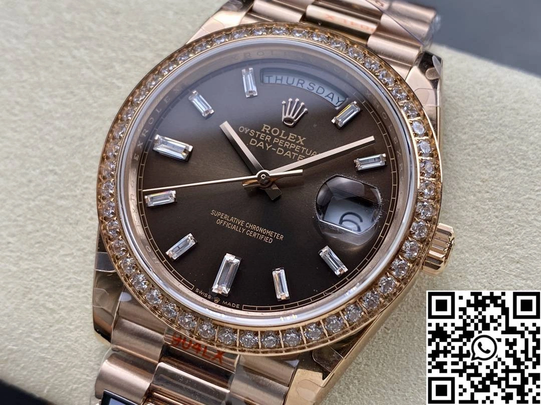Rolex Day Date M228345rbr-0006 QF Factory v5 Tungsten Steel Chocalate Dial