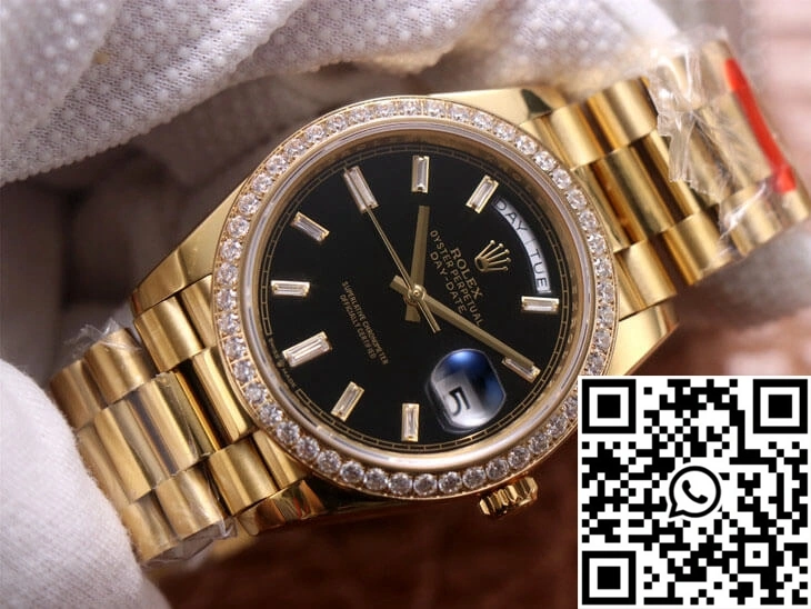 Rolex Day-Date M228348RBR-0001 EW Factory Yellow Gold Black Dial