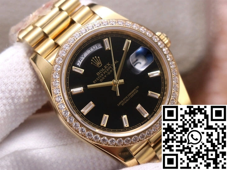 Rolex Day-Date M228348RBR-0001 EW Factory Yellow Gold Black Dial