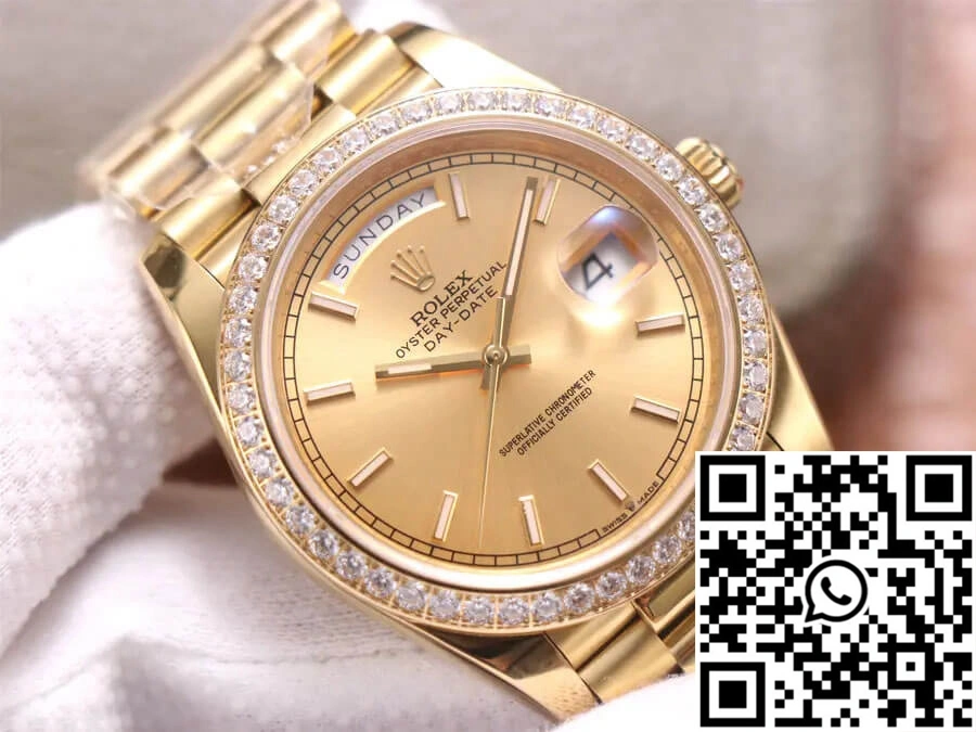 Rolex Day-Date M228348RBR-0008 EW Factory Champagne Dial