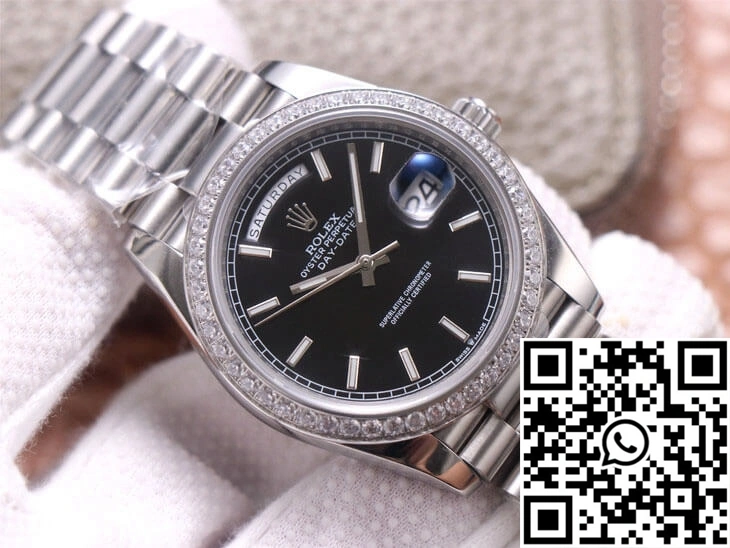 Rolex Day-Date M228349RBR-0002 EW Factory Black Dial