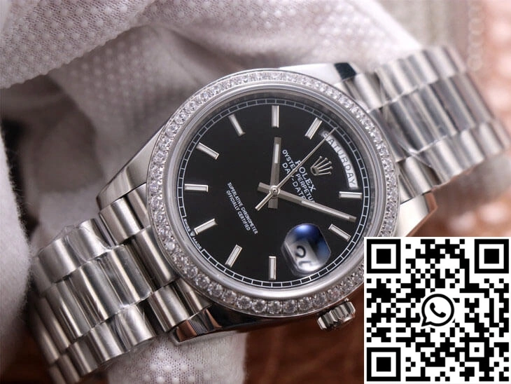 Rolex Day-Date M228349RBR-0002 EW Factory Black Dial