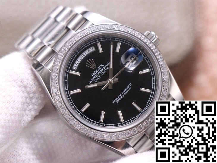 Rolex Day-Date M228349RBR-0002 EW Factory Black Dial