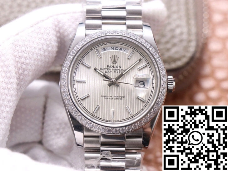 Rolex Day-Date M228349RBR-0007 EW Factory Silver Dial