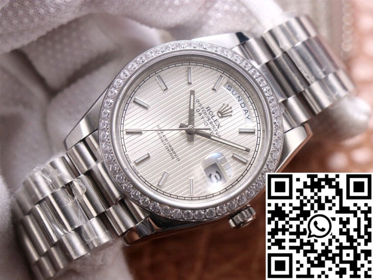 Rolex Day-Date M228349RBR-0007 EW Factory Silver Dial