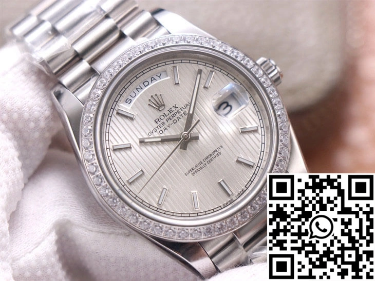 Rolex Day-Date M228349RBR-0007 EW Factory Silver Dial