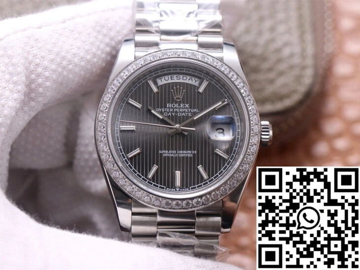 Rolex Day-Date M228349RBR-0008 EW Factory White Gold Grey Dial