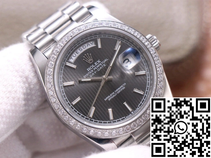 Rolex Day-Date M228349RBR-0008 EW Factory White Gold Grey Dial