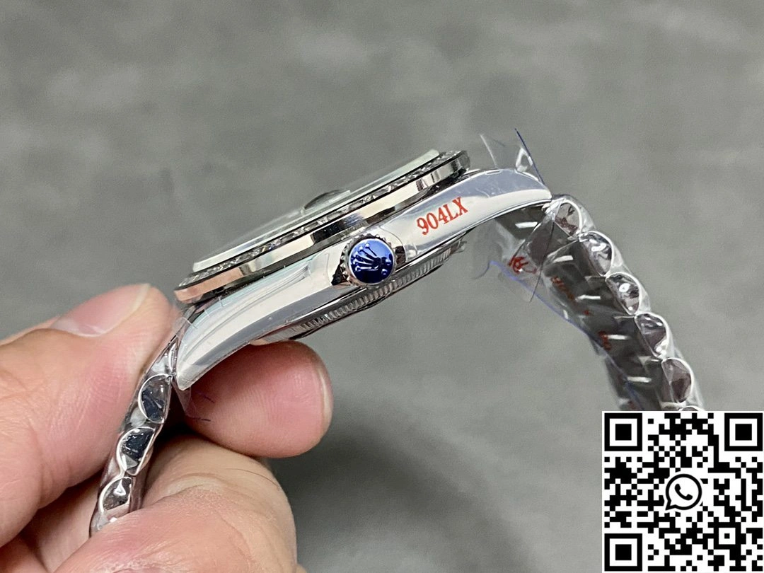 Rolex Day Date M228396tbr-0002 QF Factory v5 Tungsten Steel Blue Dial Diamond Bezel